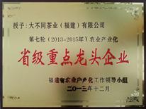 2013-2015年福建省农业产业化重点龙头企业